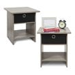 Furinno DARIO Wood End Table with Storage Shelf  in Oak Gray(Set of 2)