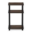 Furinno JUST Turn-N-Tube Wood 3-Tier End Table in Columbia Walnut (Set of 2)