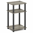 Furinno JUST Turn-N-Tube Wood 3-Tier End Table in French Oak Gray (Set of 2)