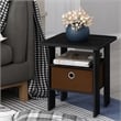 Furinno ANDREY Engineered Wood End Table with Bin Drawer in Brown (Set of 2)