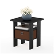 Furinno ANDREY Engineered Wood End Table with Bin Drawer in Brown (Set of 2)