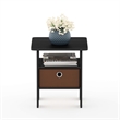 Furinno ANDREY Engineered Wood End Table with Bin Drawer in Brown (Set of 2)