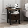 Furinno ANDREY Engineered Wood End Table with Bin Drawer in Walnut (Set of 2)