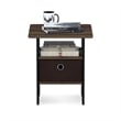 Furinno ANDREY Engineered Wood End Table with Bin Drawer in Walnut (Set of 2)