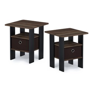 furinno andrey engineered wood end table with bin drawer (set of 2)