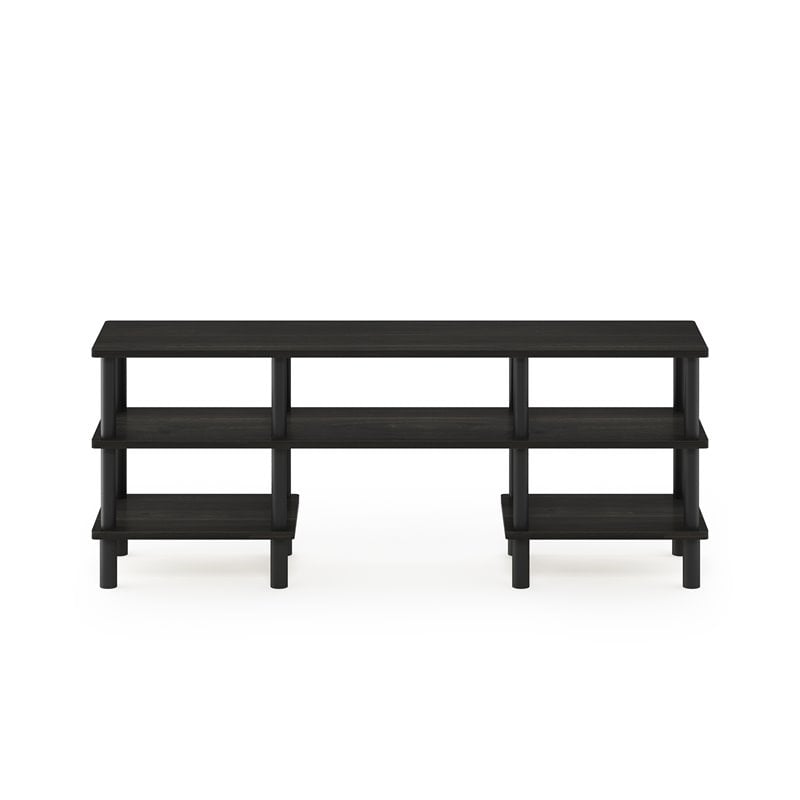 Furinno TURN-N-TUBE Wood 3-Tier Wide Shelf TV Stand for TV up to 47