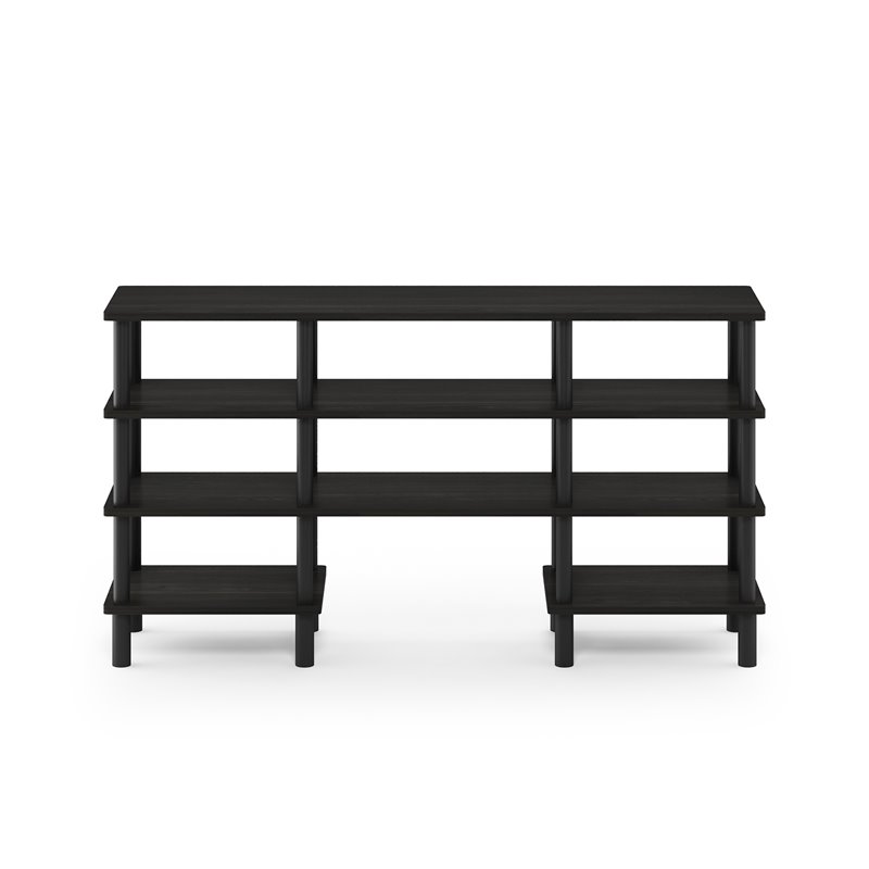Furinno TURN-N-TUBE Wood 4-Tier Wide Shelf TV Stand for TV up to 47