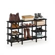 Furinno TURN-N-TUBE Wood 4-Tier Wide Shelf TV Stand for TV up to 47