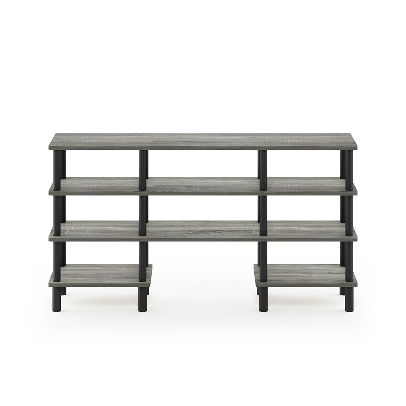 Furinno TURN-N-TUBE Wood 4-Tier Wide Shelf TV Stand for TV up to 47