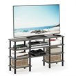 Furinno TURN-N-TUBE Wood 4-Tier Wide Shelf TV Stand for TV up to 47
