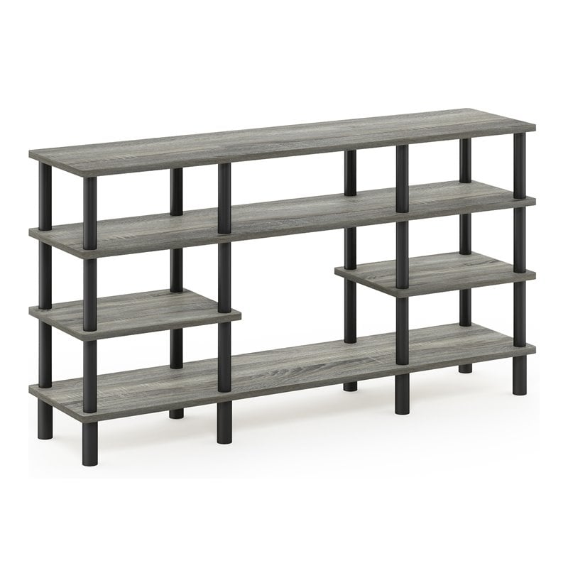 Furinno TURN-N-TUBE Wood 4-Tier Wide Shelf TV Stand for TV up to 47