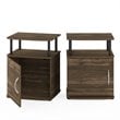 Furinno JAYA Engineered Wood End Table in Columbia Walnut/Black (Set of 2)