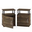 Furinno JAYA Engineered Wood End Table in Columbia Walnut/Black (Set of 2)