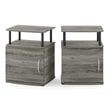 Furinno JAYA Engineered Wood End Table in French Oak Gray/Black (Set of 2)