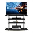 Furinno Frans Turn-N-Tube Wood 4-Tier TV Stand for TV up to 50