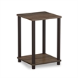 Furinno TURN-N-TUBE Engineered Wood End Table in Walnut/Brown (Set of 2)