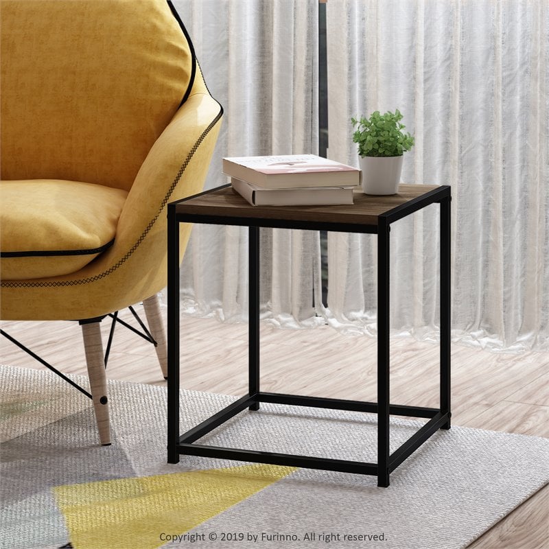 Furinno CAMNUS Contemporary Engineered Wood Living End Table in Columbia Walnut