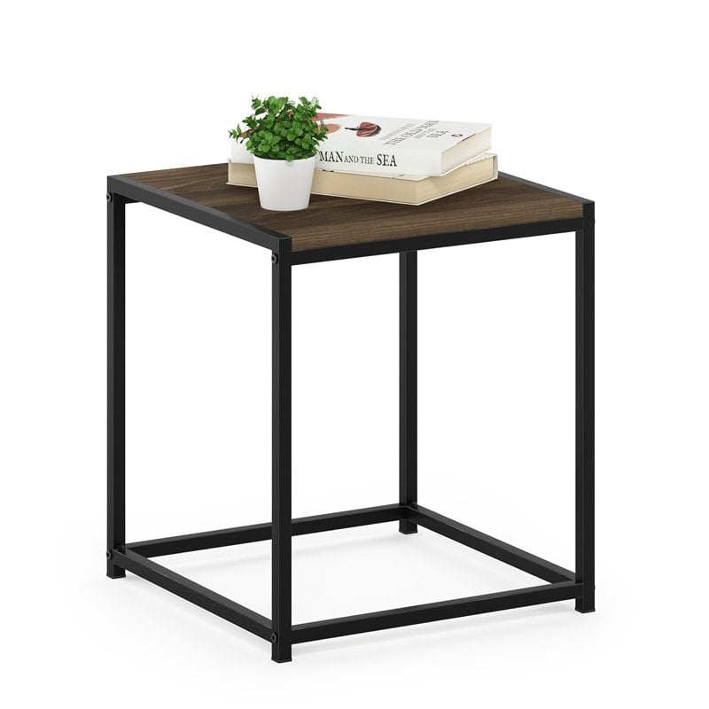 Furinno CAMNUS Contemporary Engineered Wood Living End Table in Columbia Walnut