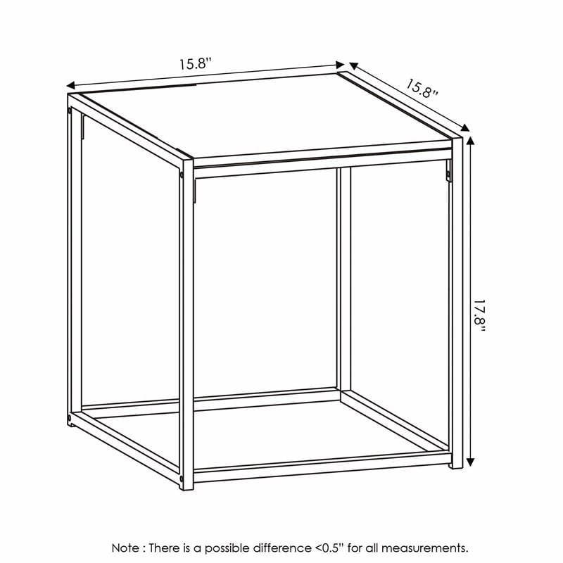 Furinno CAMNUS Contemporary Engineered Wood Living End Table in Columbia Walnut
