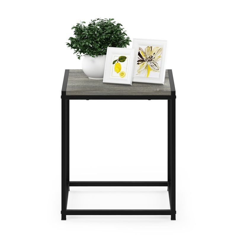 Furinno CAMNUS Contemporary Engineered Wood Living End Table in French Oak Gray
