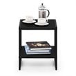 Furinno CAMNUS Engineered Wood Living 2-Tier End Table in Americano Black