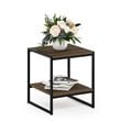 Furinno CAMNUS Engineered Wood Living 2-Tier End Table in Columbia Walnut