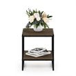 Furinno CAMNUS Engineered Wood Living 2-Tier End Table in Columbia Walnut