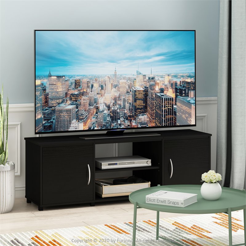 Furinno Montale Wood TV Stand with Doors for TV up to 65