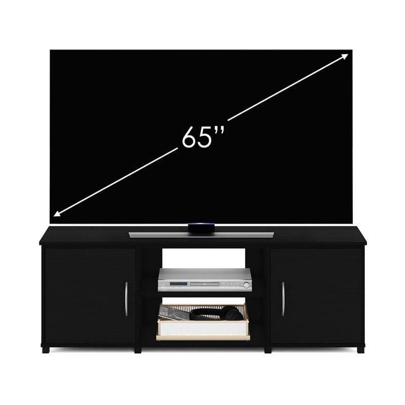 Furinno Montale Wood TV Stand with Doors for TV up to 65