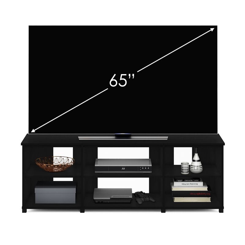 Furinno Montale Wood TV Stand with Shelves for TV up to 65