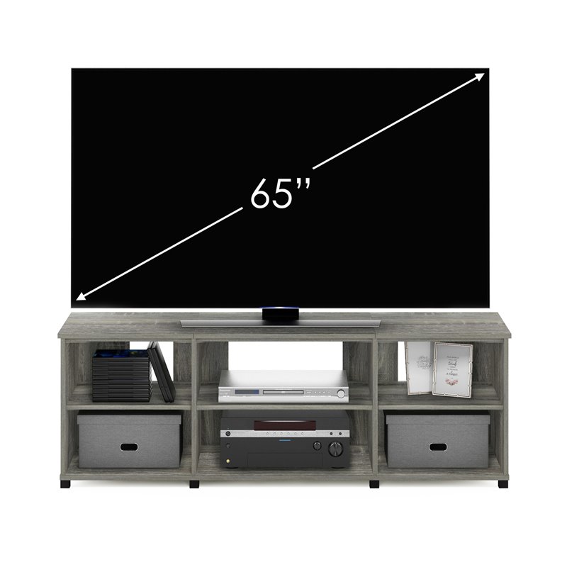 Furinno Montale Wood TV Stand with Shelves for TV up to 65