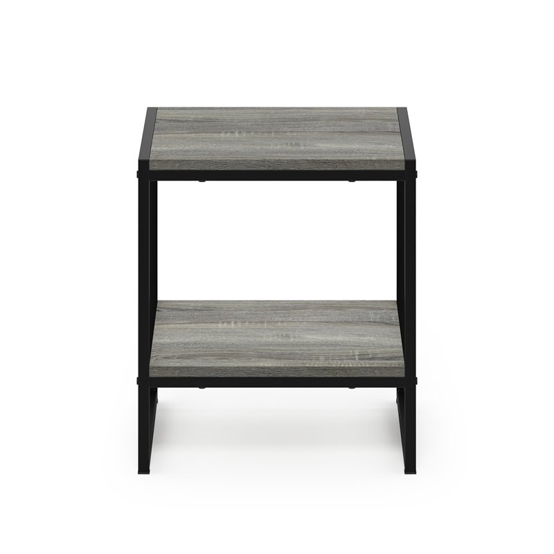 Furinno CAMNUS Engineered Wood Living 2-Tier End Table in French Oak Gray