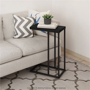 Furinno CAMNUS Engineered Wood Living Sofa Side Table in Americano Black
