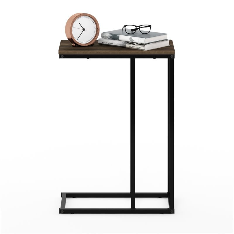Furinno CAMNUS Engineered Wood Living Sofa Side Table in Columbia Walnut