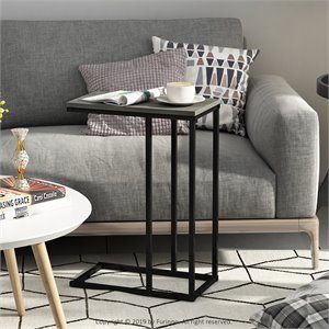 Furinno CAMNUS Engineered Wood Living Sofa Side Table in French Oak Gray