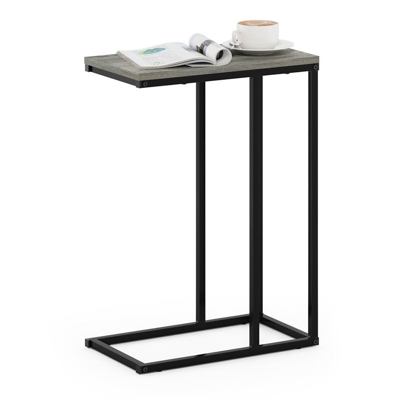 Furinno CAMNUS Engineered Wood Living Sofa Side Table in French Oak Gray