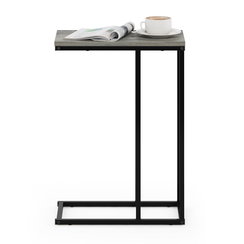 Furinno CAMNUS Engineered Wood Living Sofa Side Table in French Oak Gray