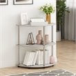 Furinno Frans Turn-N-Tube Engineered Wood Half Round Console Table in White Oak