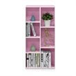 Furinno LUDER Engineered Wood 7-Cube Reversible Open Shelf in White/Pink
