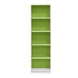 Furinno LUDER Engineered Wood 5-Tier Reversible Open Shelf Bookcase in Green