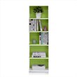 Furinno LUDER Engineered Wood 5-Tier Reversible Open Shelf Bookcase in Green