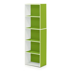 furinno luder engineered wood 5-tier reversible open shelf bookcase