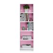 Furinno LUDER Engineered Wood 5-Tier Reversible Open Shelf Bookcase in Pink