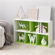 Furinno LUDER Engineered Wood 5-Cube Reversible Open Shelf in White/Green