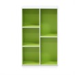 Furinno LUDER Engineered Wood 5-Cube Reversible Open Shelf in White/Green