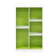 Furinno LUDER Engineered Wood 5-Cube Reversible Open Shelf in White/Green
