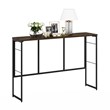 Furinno Riau No Tool Wood & Metal Frame Console Table in Rustic Oak/Black