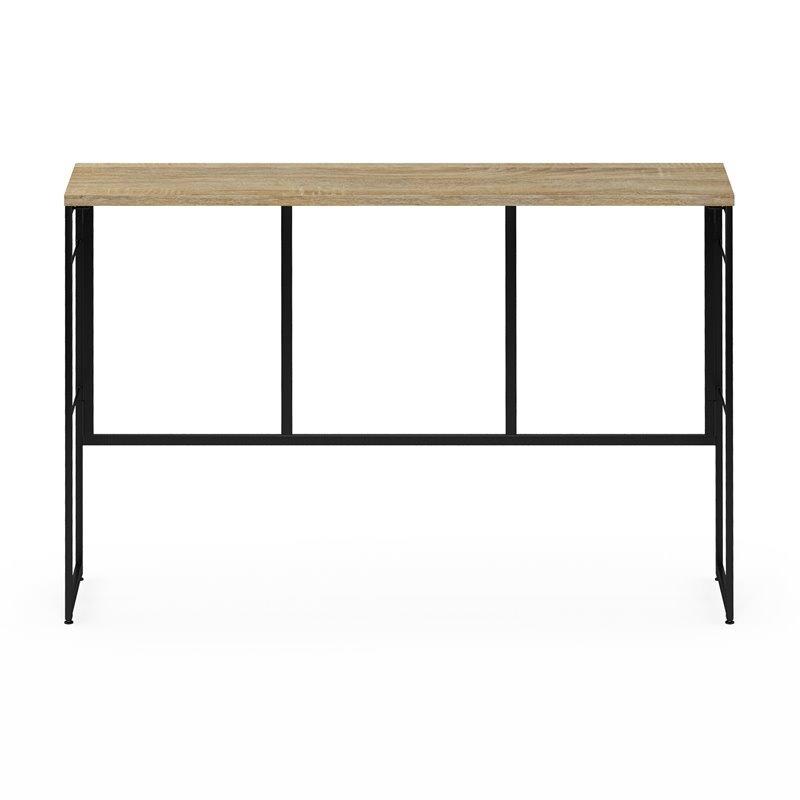 Furinno Riau No Tool Wood & Metal Frame Console Table in Sonoma Oak/Black