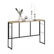Furinno Riau No Tool Wood & Metal Frame Console Table in Sonoma Oak/Black