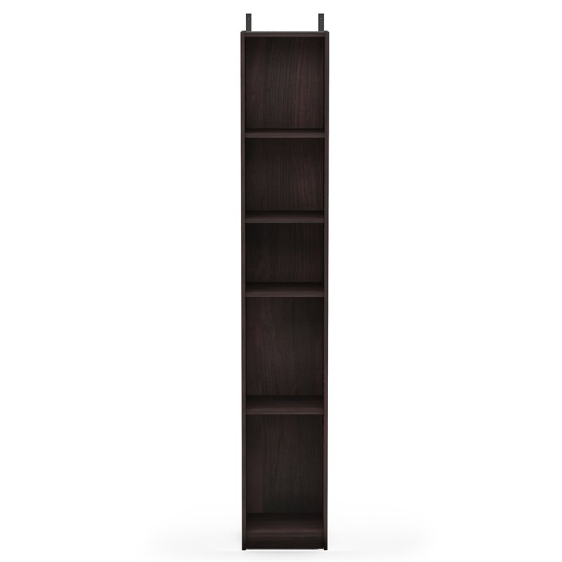 Furinno INDO Contemporary Engineered Wood Slim Open Bath Cabinet in Espresso